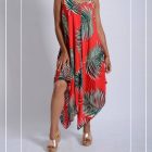 Vestido picos palmeras