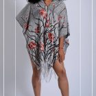 Poncho Botones Flecos