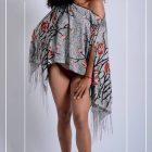 Poncho Botones Flecos
