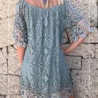 Vestido Croche Mangas