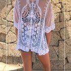Cardigan Croché Corto con Lacito