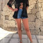 Cardigan Croché Corto con Lacito