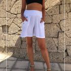 Linen Shorts with Elastic Waist