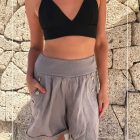 Linen Shorts with Elastic Waist