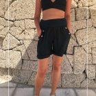 Linen Shorts with Elastic Waist