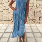 Long Polka Dot Dress with T-Shirt