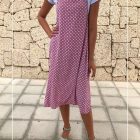 Long Polka Dot Dress with T-Shirt