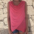 Sleeveless Pleat Blouse