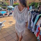 Poncho Blanco Bordado Floral