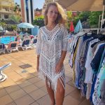 Poncho Blanco Bordado Floral