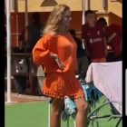 Vestido Naranja Pompón