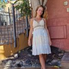 Vestido Croche Beige